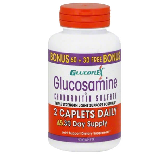 FlexiCare Glucosamine & Chondroitin Joint Support bottle showcasing its joint health benefits.