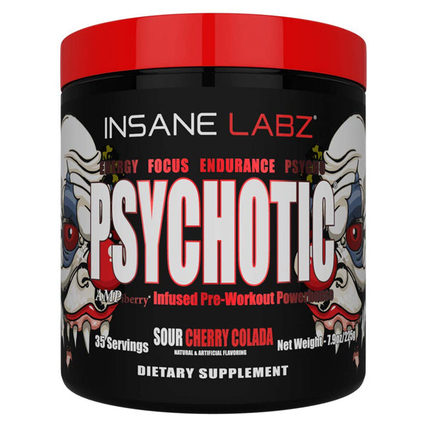 Person mixing Insane Labz Psychotic Pre-Workout in a shaker bottle before an intense workout session.