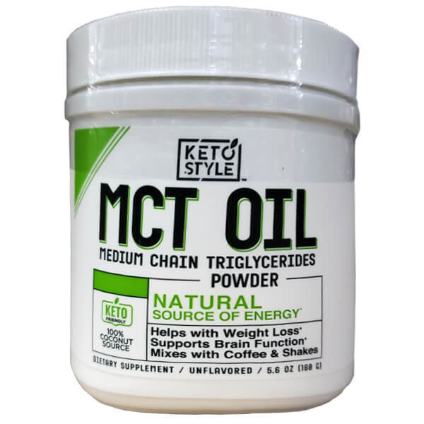 Keto Style MCT Oil Powder in a glass of coffee for energy