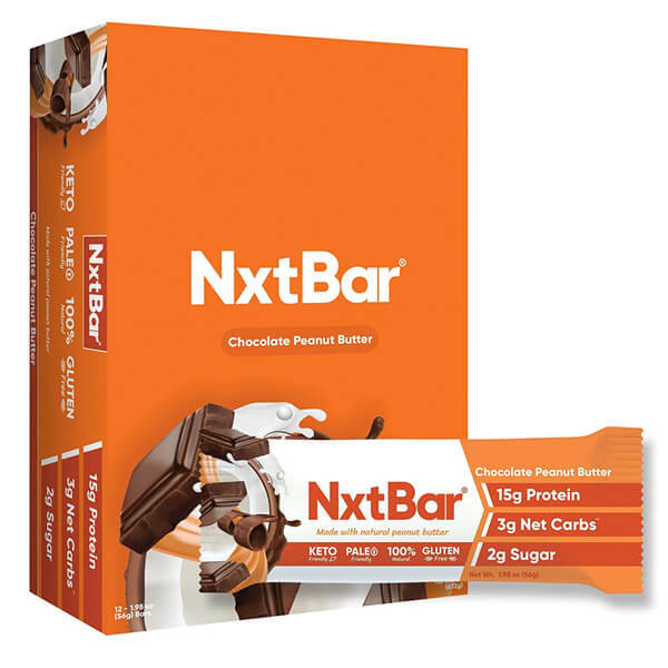NxtBar high protein gluten free snacks on a fitness table