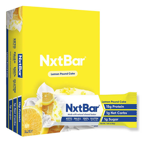 NxtBar high protein gluten free snacks on a fitness table
