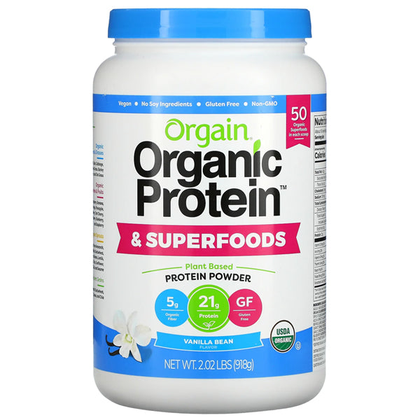 Organic superfood plant protein powder being mixed into a smoothie for athletes