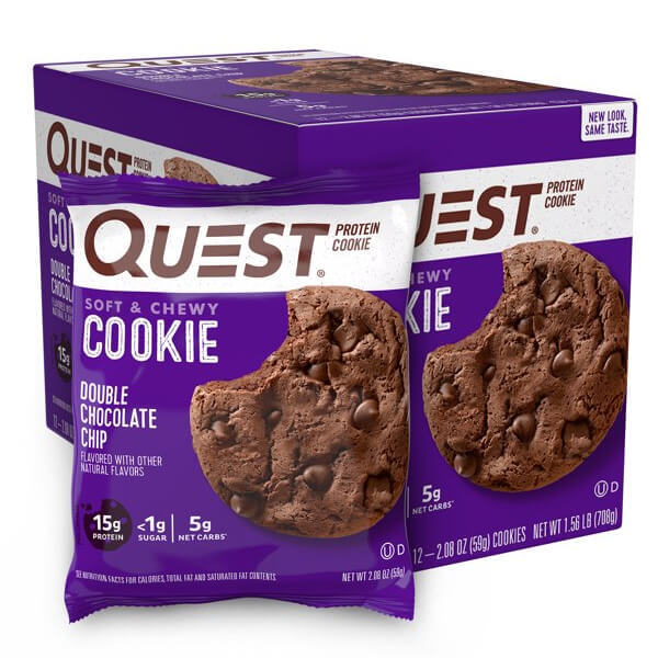 Quest soft chewy protein cookies in package, ideal for low carb snacks