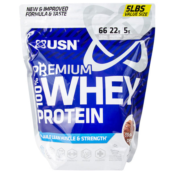 Front view of Elite Whey Protein Blend with BCAAs - 5lbs pack, showcasing its premium quality.