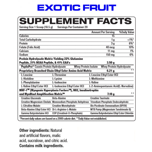 Close-up of VPX Synthesize protein powder jar showing label for muscle recovery