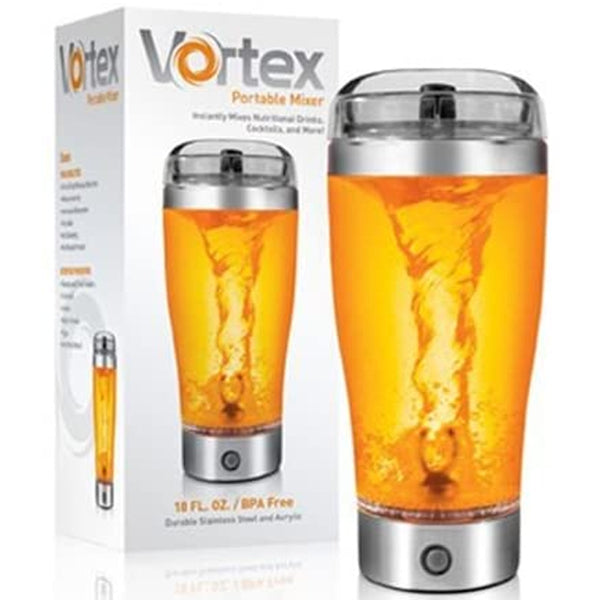 VortexPro Cordless Personal Mixer blending a protein shake.