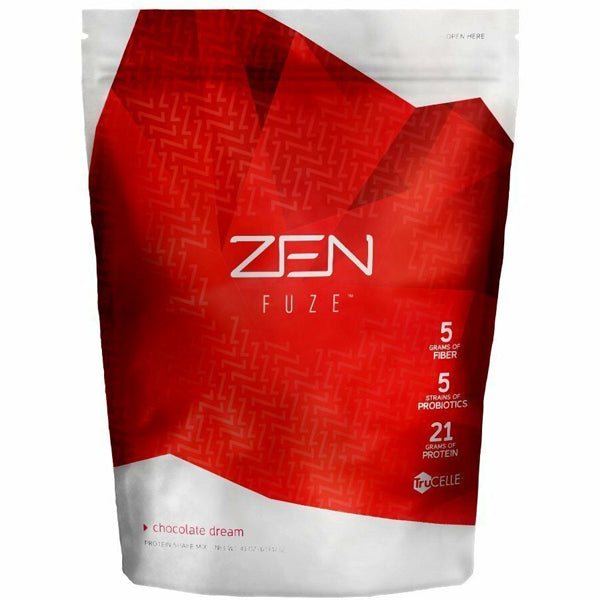 Zen Fuze whey protein powder in a shaker bottle, highlighting its premium quality