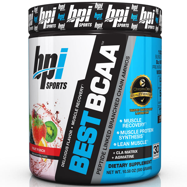 Front view of ProEdge BCAA Charge tub showcasing post-workout recovery label